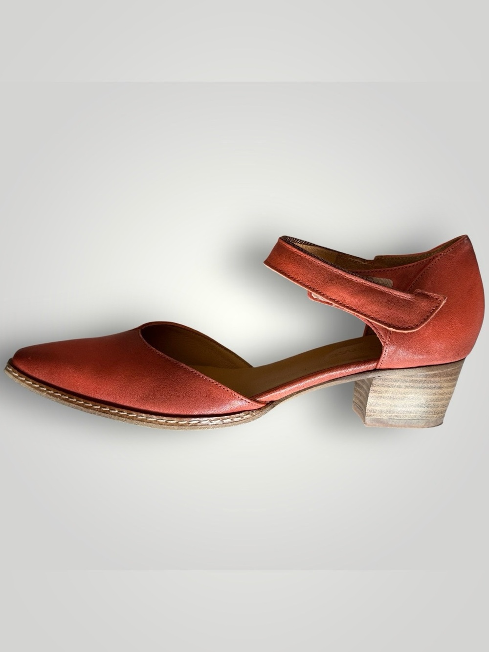 Sundance Coralise Mary Jane Heels Burnt Orange Leather Size 37 France - Picture 5 of 6